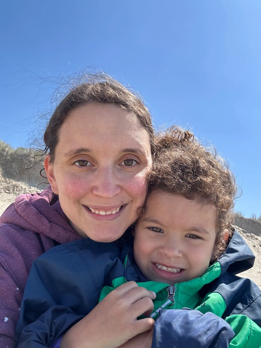 Maria with her son